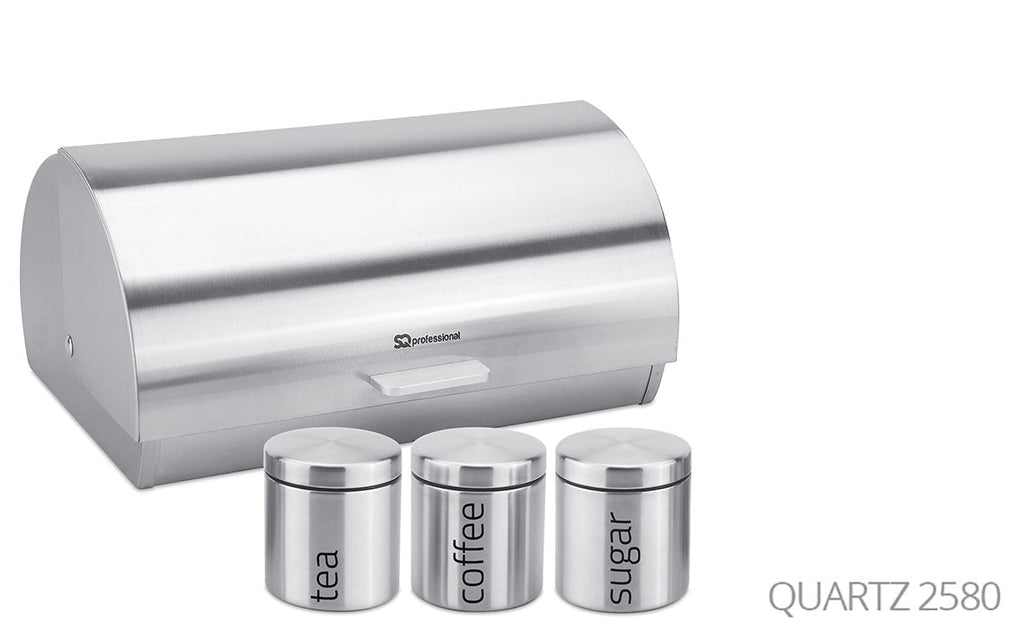 SQ Professional Gems Metal Bread Bin with 3 Canisters Assorted Colours 9895