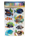 Room Decor 3D Effect Wall Stickers 60 x 35 cm Fish Sea Life Aquarium Design Assorted Designs and Colours 7129