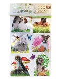 Room Decor 3D Effect Wall Stickers Animal Pets Design 60 x 34 cm Assorted Designs and Colours 7131