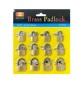 Brass Padlocks Pack of 12 Assorted Sizes 20 / 25 / 30 mm 7162 Parcel Rate)