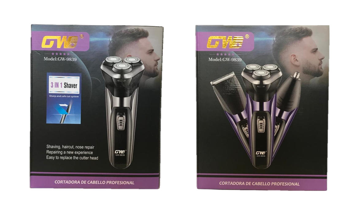 3 in 1 Hair Shaver Trimmer GW-9839 Micro-USB 7189