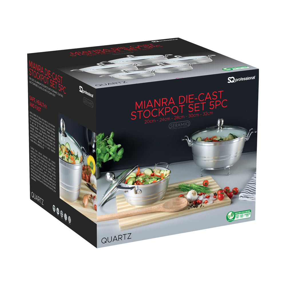 SQ Professional Seramiq Mianra Diecast Stockpot Set of 5 Quartz 7202