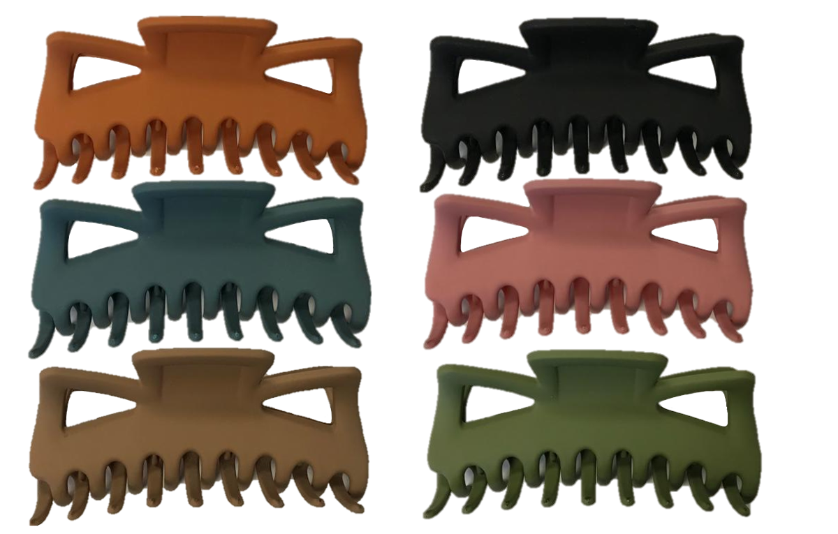 Plastic Hair Claw Clip Bow Design 11 cm Assorted Designs 7252