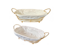 Oval Metal Wire Fruit Bread Serving Basket Gold with Handles 27 x 21 x 7 cm 7304