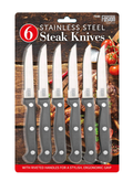 Stainless Steel Serrated Edge Steak Knives Pack of 6 7345