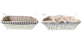 Rectangular Bread Gift Basket with Handles and Cloth 20 x 26 cm Assorted Designs 7363