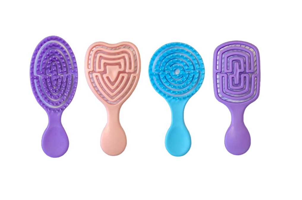 Plastic Mini Detangling Travel Hair Brush 14 cm Assorted Designs and Colours 7386