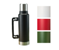 Stainless Steel (18/8) Thermos Flask Bottle with Plastic Handle 1400ml Assorted Colours 7389