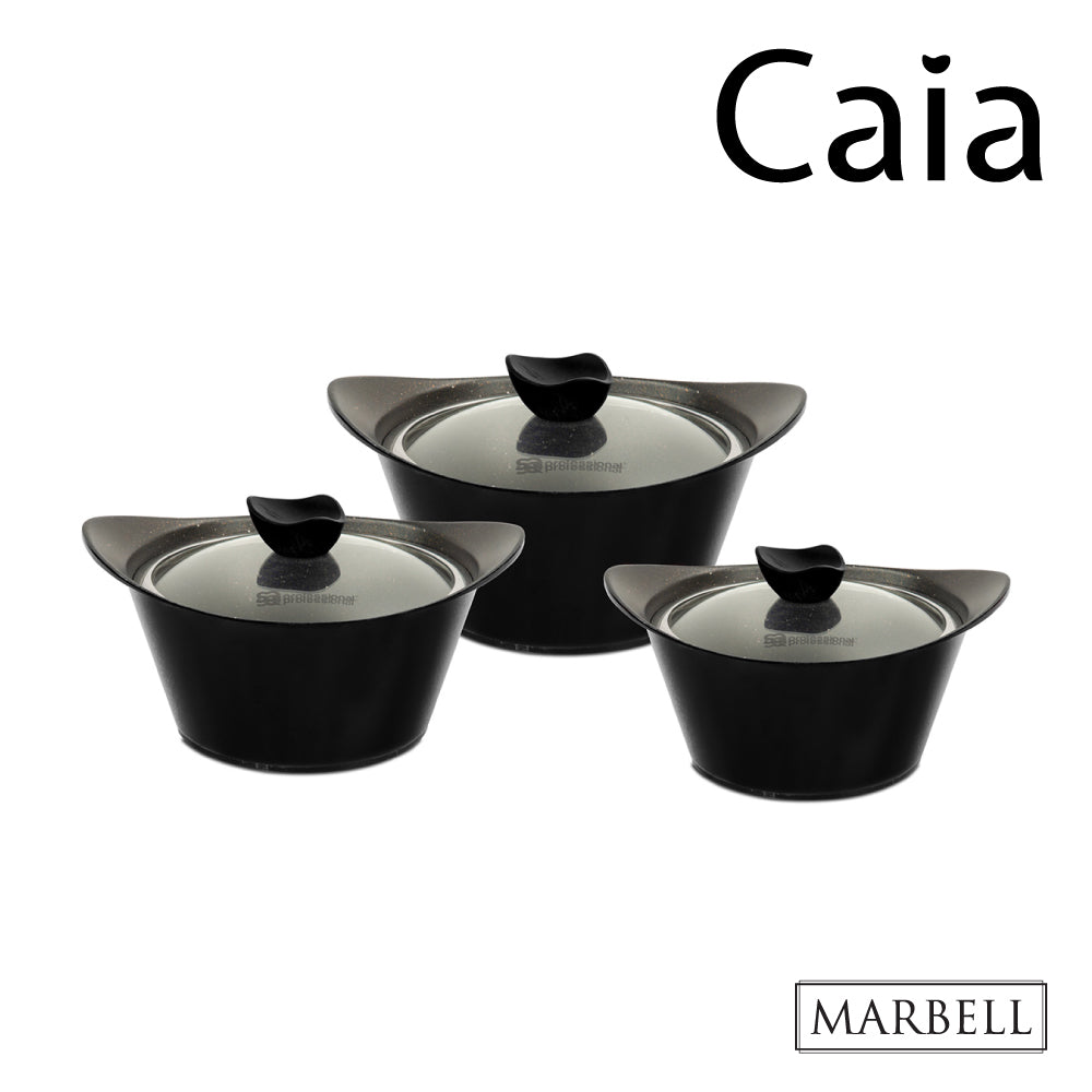 SQ Professional Caia Die Cast Stock Pot Set of 3 Black P97104 / 7420