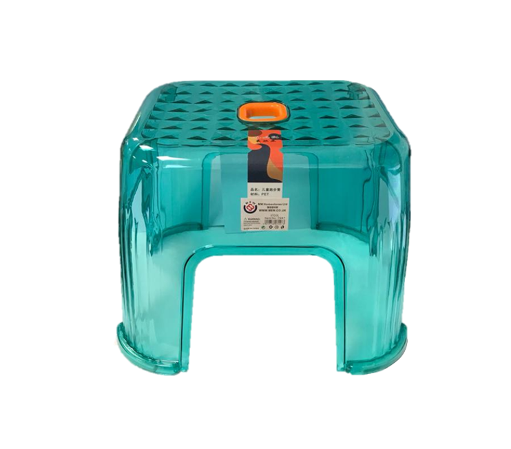 Small Transparent Plastic Bathroom Shower Stool Rectangle 24 x 19 x 22 cm Assorted Colours 7447