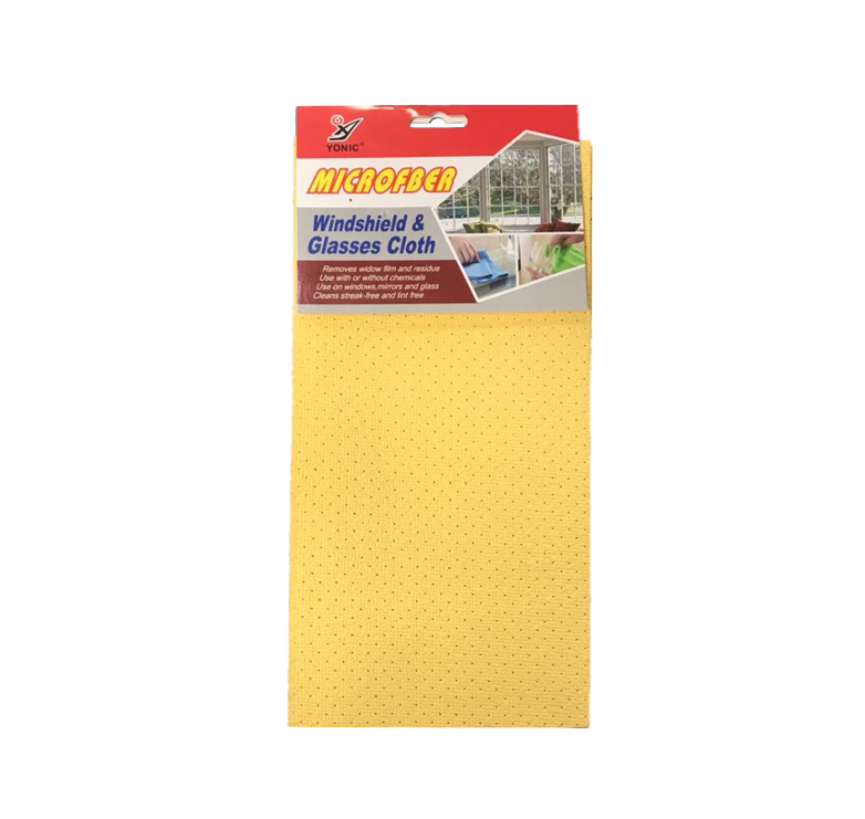 Yellow Microfibre Windshield and Glasses Cleaning Cloth 30 x 30 cm 7467