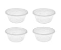Disposable Plastic Food Container Round Pack of 4 16oz / 500 ml SK28198