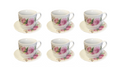 Coffee Espresso Cup Set with Saucers Set of 12 Assorted Designs 7525 (Parcel Plus Rate)