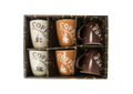 Coffee Tea Cup Mug Set of 6 Coffee Design Assorted Colours 7527 (Parcel Plus Rate)