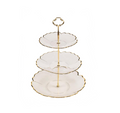 Transparent Plastic 3 Tiered Patisserie Afternoon High Tea Dessert Flower Petal Cake Stand 36 cm 7533