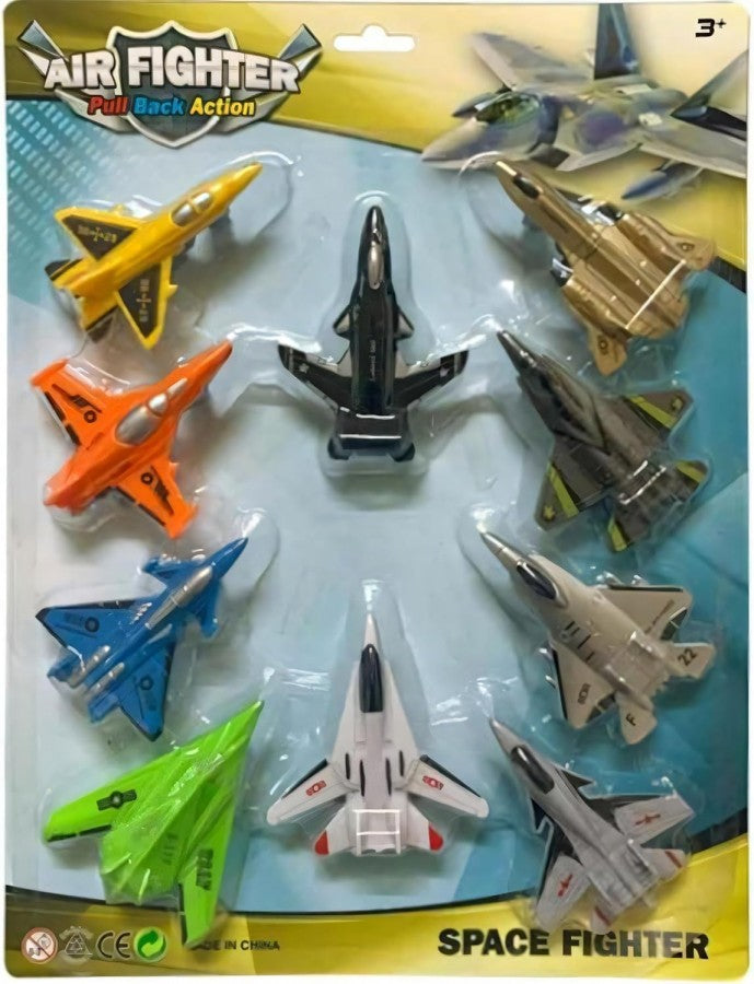 Y6677-5A 10Pk Diecast Airplane Toys for Kids 3-9 – Pull Back Fighter Jets &amp; Metal Aircraft Models