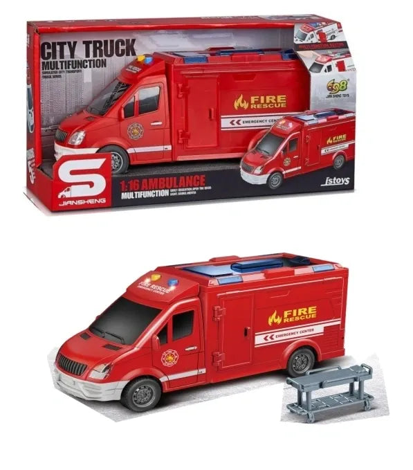 JS126E Fire Fighter Van With Lights &amp; Sound