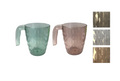 Transparent Plastic Drinking Cup Mug with Handle and Textured Pattern 10.5 x 8.5 cm Assorted Colours 7617