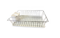 Plastic and Metal Dish Drainer Rack with Drip Tray 44 x 34.5 x 10 cm 7668