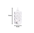 Transparent Plastic Patterned LED Candle Lamp Battery Operated 9 x 5 cm 7722