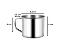 Metal Coffee Tea Mug Cup with Handle 8 x 9.5 cm 7743