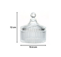 Ribbed Glass Candy Sweets Sugar Storage Bowl Jar with Lid 12 x 10.4 cm 7768 (Parcel Plus Rate)