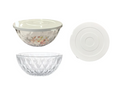 Plastic Food Storage Fruit Salad Bowl with Cover Lid 21.5 x 9 cm 7781