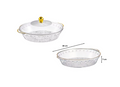 Round Transparent Plastic Fruit Bowl Serving Tray with Lid 30 x 7 cm Assorted Colours 7810