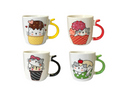 Ceramic Tea Coffee Mug with Cat Ice Cream Design 8.8 x 8.2 cm Assorted Designs 7825 (Parcel Plus Rate)
