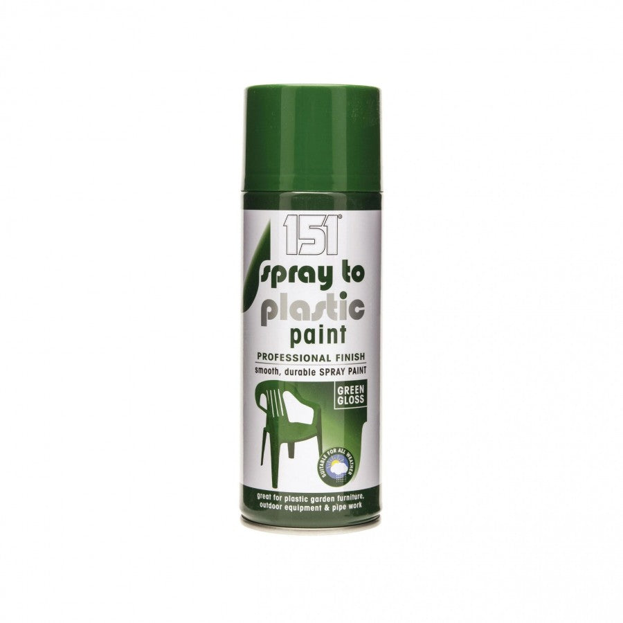 TAR052 x12 SPRAY TO PLASTIC PAINT GREEN GLOSS 400ML