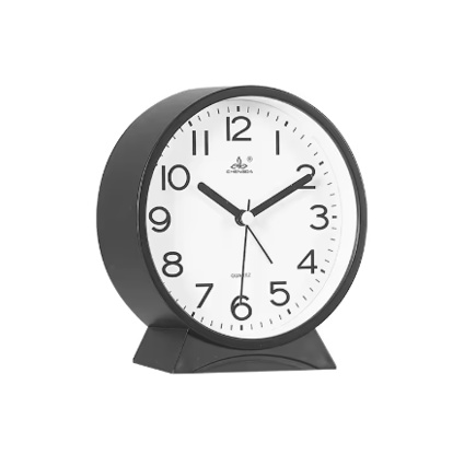 Round Plastic Analogue Alarm Clock 13 x 12 x 4.2cm Assorted Colours 7906
