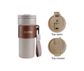 Stainless Steel Coffee Travel Thermos Flask Tumbler with Cup Sleeve 450ml Assorted Colours 7950
