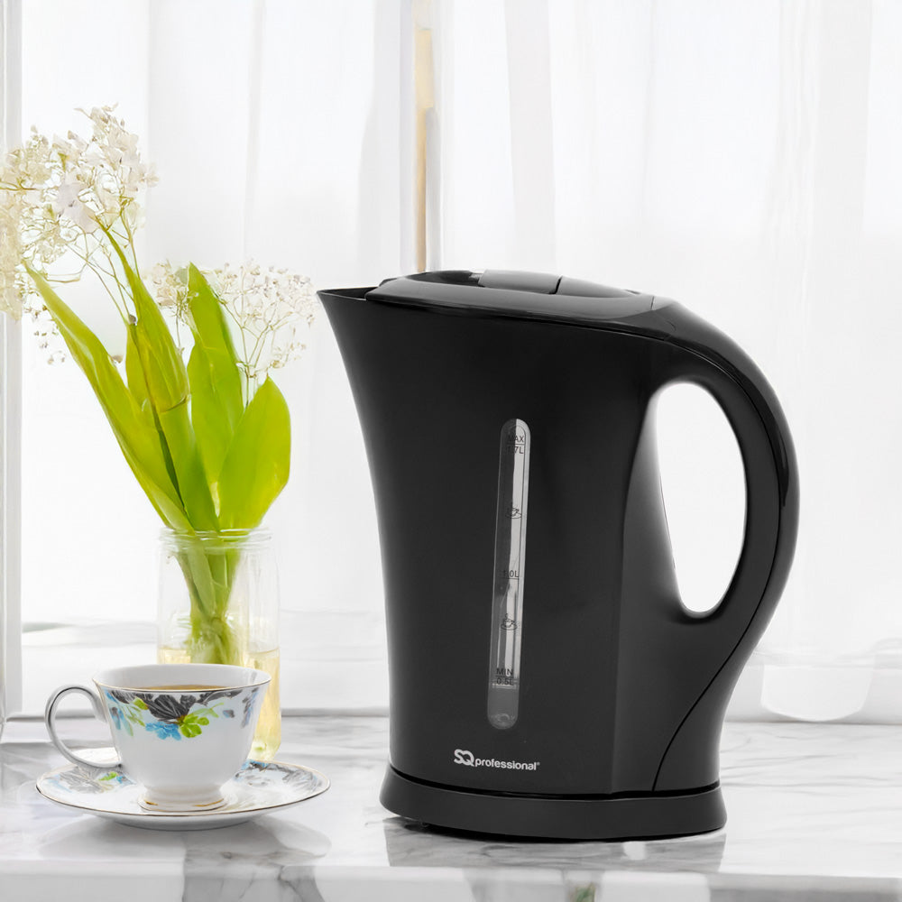 SQ Professional Aquen Plastic Kettle 1.7 Litre 2200W Black 7988