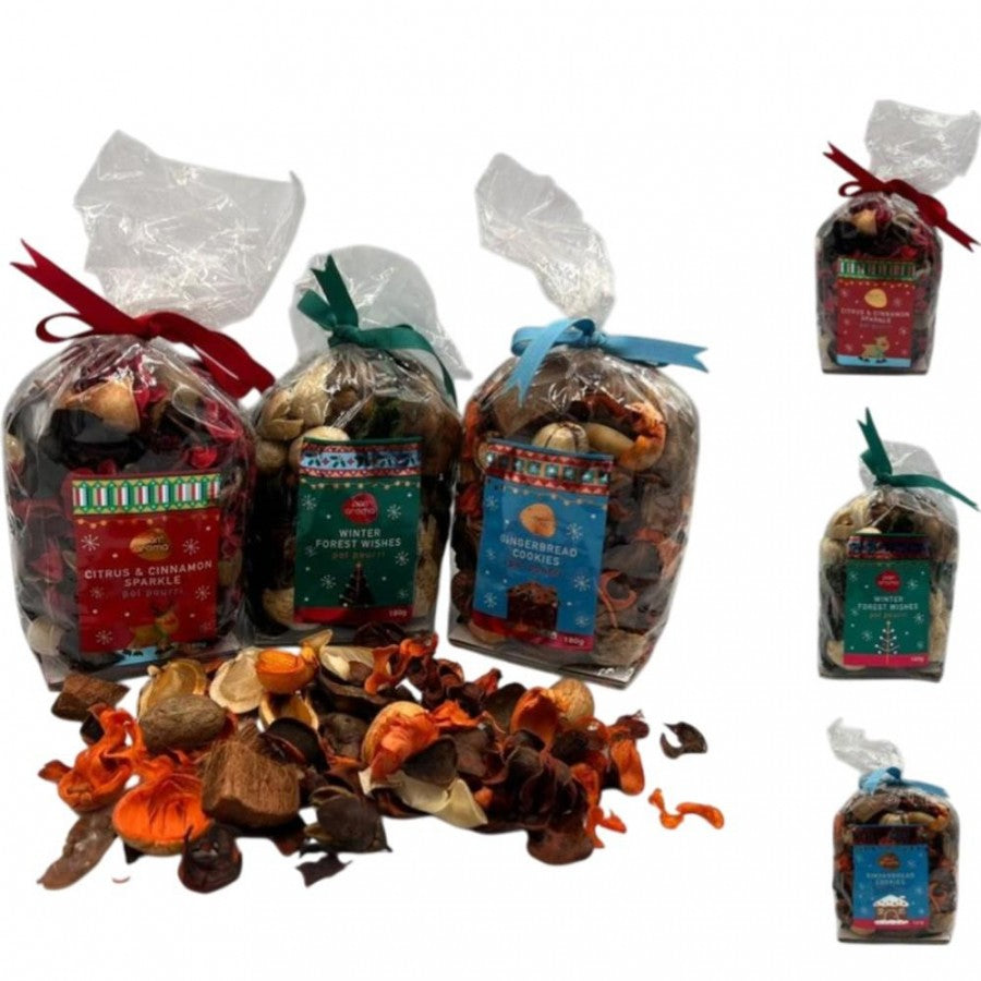 PAN0758 180G POT POURRI ASSORTED-CITRUS, GINGER, WINTER F