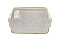 Transparent Plastic Coffee Table Serving Tray with Gold Rim 46.5 x 28cm 8023