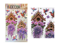Room Decor 3D Effect Wall Stickers Bird Floral 60.5 x 35 cm Assorted Designs 8063
