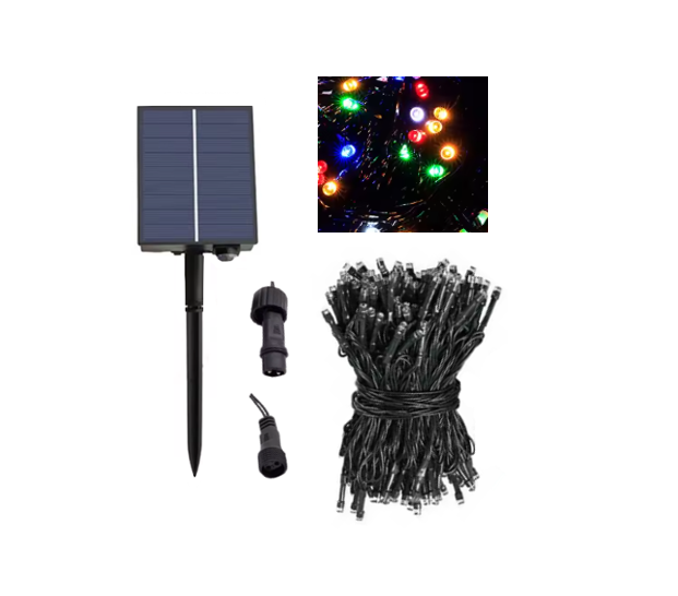 Solar 300 LED Rainbow Multicolour Fairy Lights String 30m 8074