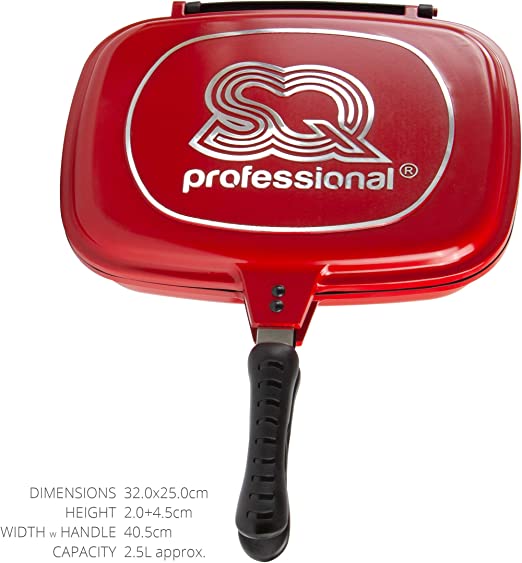 SQ Professional Nea Diecast Double Sided Magic Pan 32cm Rossa Red 4680