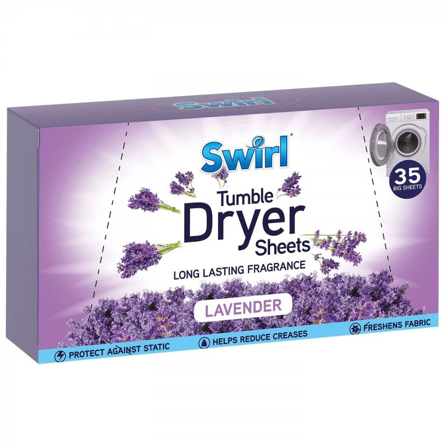 SW1013A x20 SWIRL LAUNDRY SHEETS LAVENDER 35pk