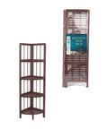 4 Tier Coffee Wooden Corner Rack Multipurpose Use Wooden Rack 28 x 26 x 110cm 8787