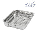 SQ Lustro Lasagne Oven Roasting Tin Tray with Rack W 31cm x D 24cm x H 5cm / 3.5L 8883