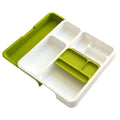 Plastic Expandable Drawer Storage Divider Organiser White Green 34-53 x 36.5 x 5.5cm 8909