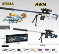 Sniper Soft Bullet Gun With Ejector Port &amp; Many Accessories! Assorted ST502A