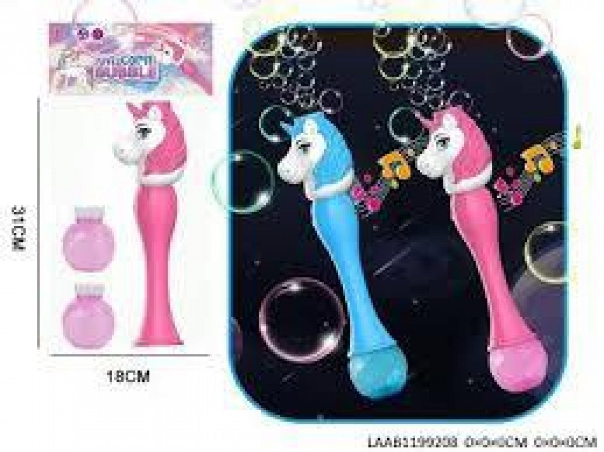 0505-288-8 Unicorn Bubble Maker Light Up (Blue &amp; Pink)
