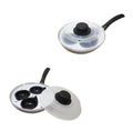 Non Stick Home Kitchen 3 Egg Poacher Pan 20cm With Long Safety Handle Egg Poacher 5.5cm 9102 A