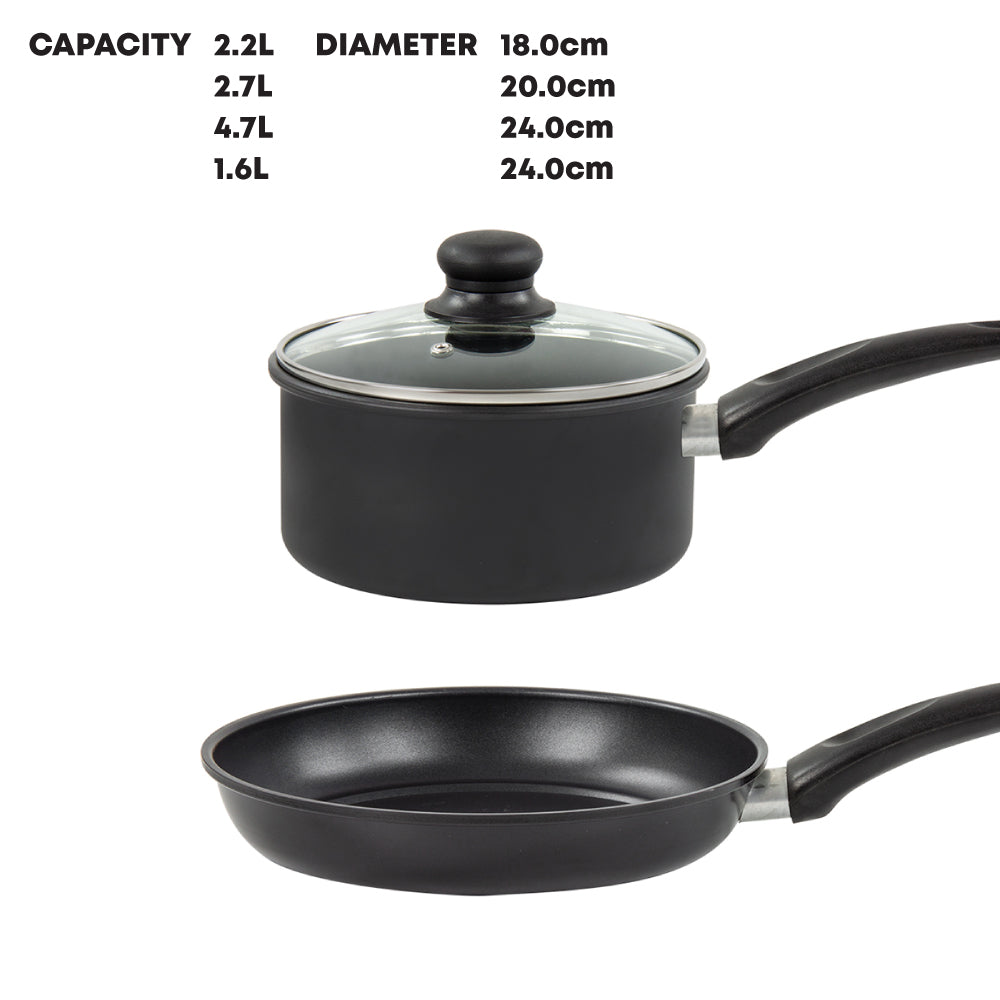 SQ Professional Carbon Steel Ultimate Cookware Pan Set of 7 9166
