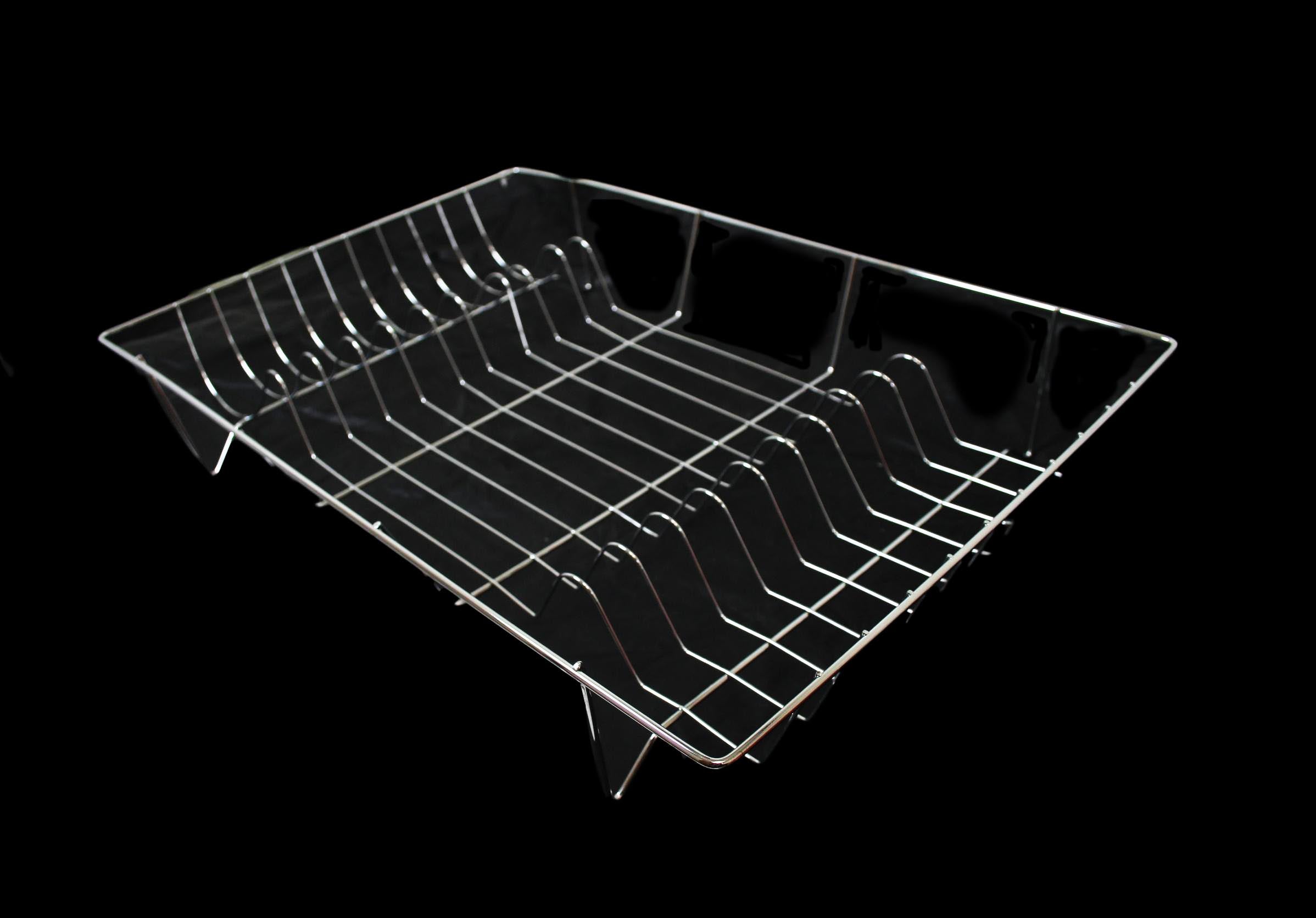 SQ Durane Metal Chrome Kitchen Dish Drainer 48 x 32 x 8 cm, SKU 9980