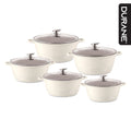 Durane Die Cast Stock Pot Set of 5 Cream 9318