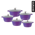 Durane Die Cast Stock Pot Set of 5 Purple 20 - 32 cm 9319