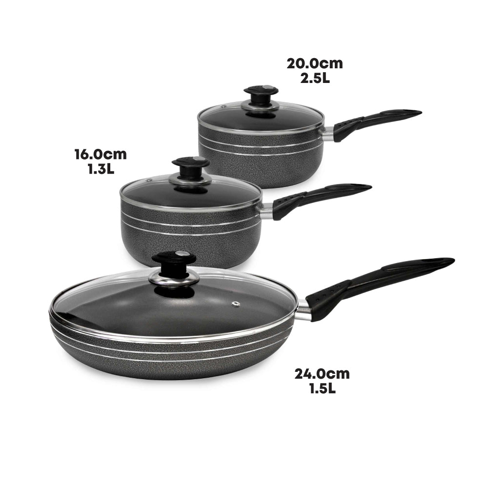 SQ Professional Una Non Stick Essential Pan Set of 6 9382